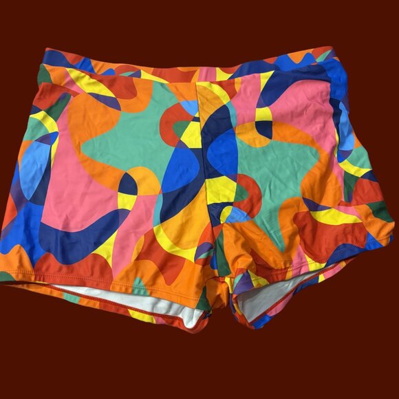 ✨ NWT Plus-Size Rainbow Abstract Swim Dress – 4XL ✨ - Picture 3 of 3